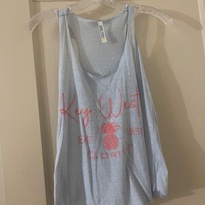 Light Blue Graphic Tank Top